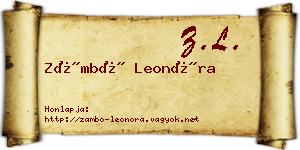 Zámbó Leonóra névjegykártya